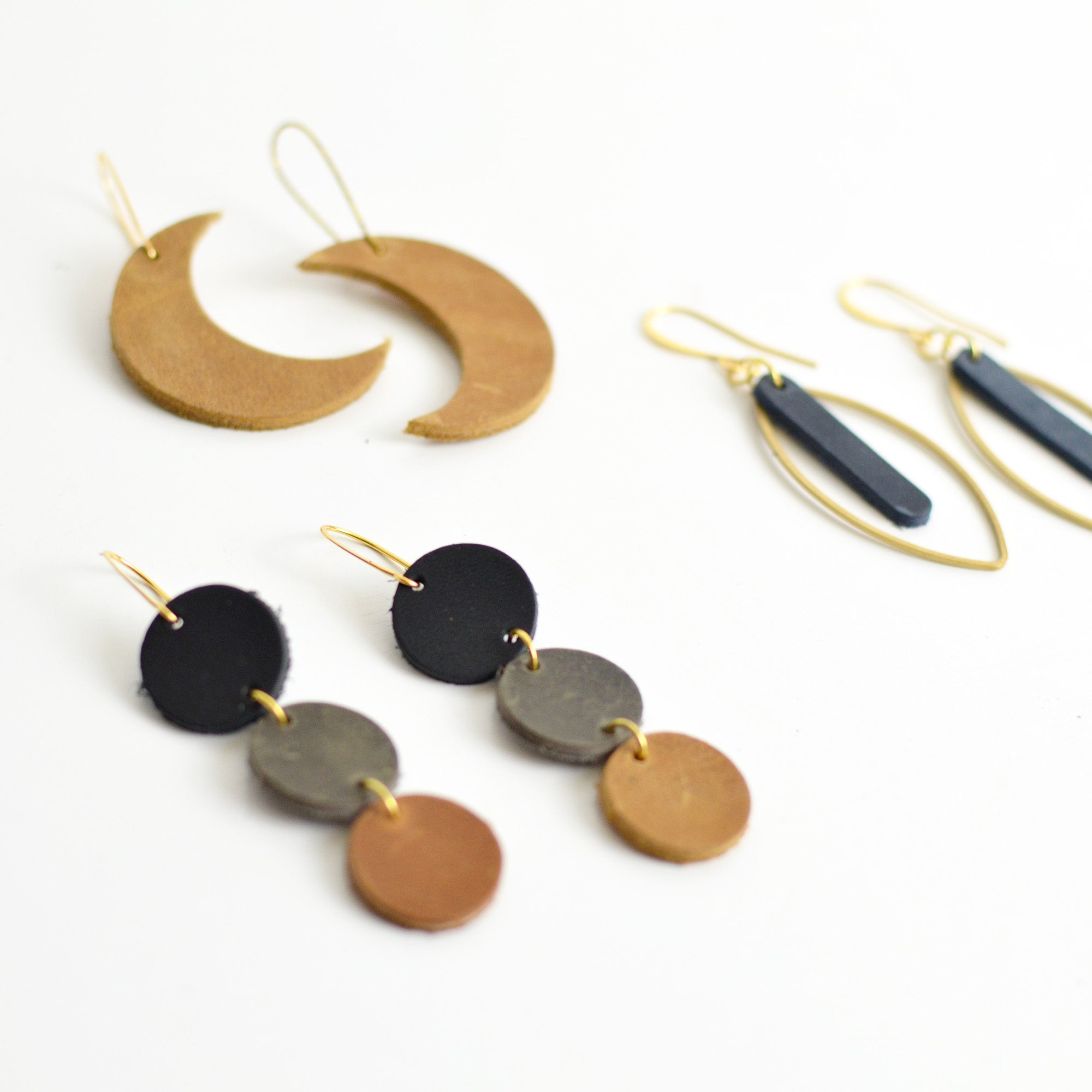 Handmade Casual Spring Fall Leather Earrings buy