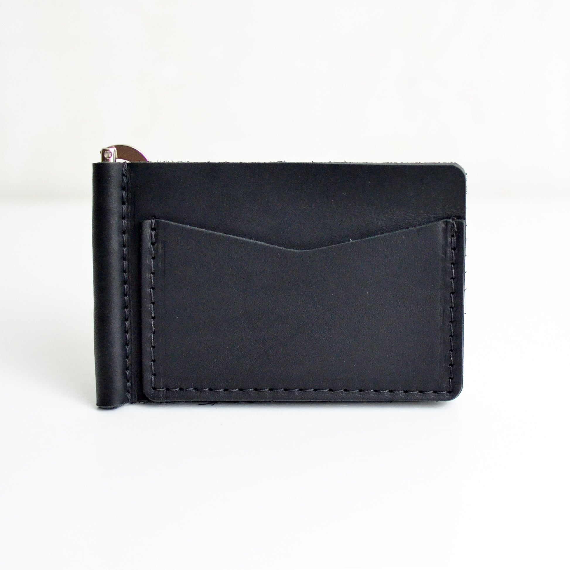 Money Clip Wallet - Black Leather – MOSS BAGS